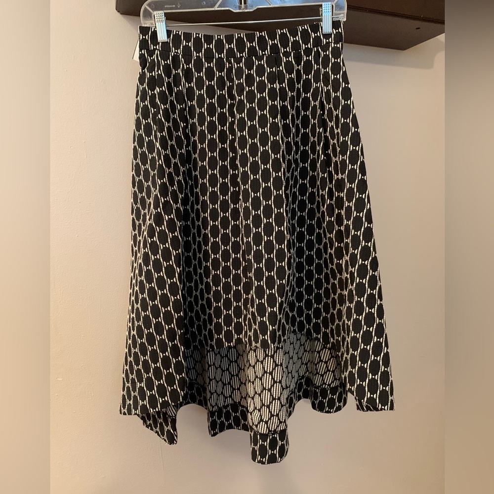 New! New York & Co Eva Mendez Black & White High Low Office Siren Skirt, Size 4